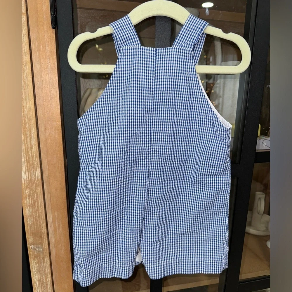 Vintage Funtasia jon jon romper baby boy stars USA embroidered smock shortall